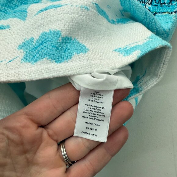 Talbots Venice Italy Scene Novelty Print Textured Lined Mini Skirt Womens size 8 - Picture 4 of 7